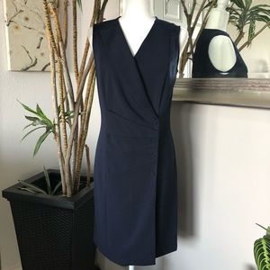 NANETTE LEPORE Navy Blue Button Front Wrap Dress